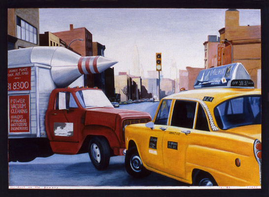 1983-12  incident on the Bowery 75x56cm