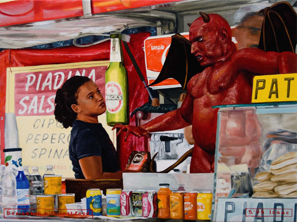 2006-05 Beelzebub with fast food 60x45cm