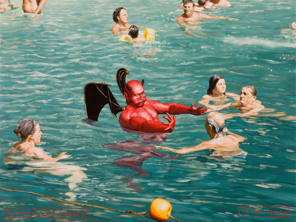 2006-12 Beelzebub and bathers 60x45cm