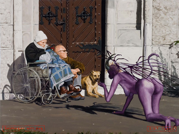 2007-02 Belphegor with dog 60x45cm