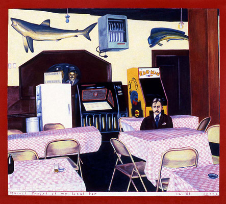 1983-12 Marcel Proust at my local bar 39x36cm
