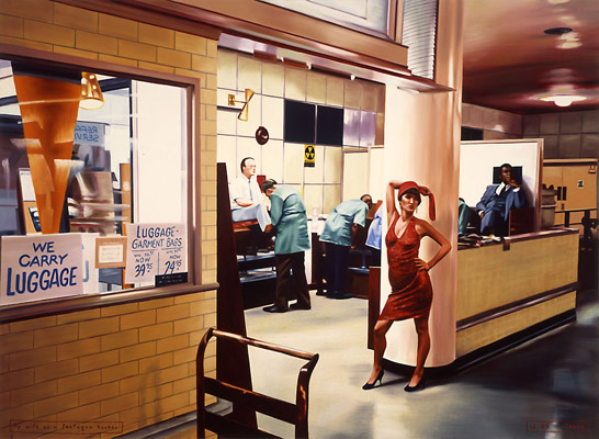 1985-12 my wife as a Pentagon hooker 183x132 cm